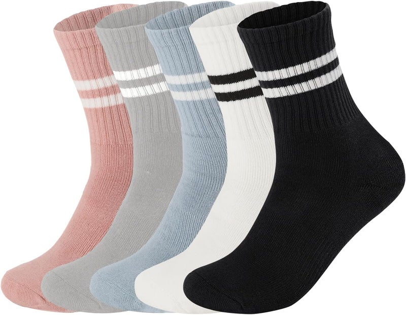Flydo Store Pilates Grippy Socks with Grips for Women Yoga Non Slip Long Socks for Pure Barre, Ballet,Dance Workout 2-5 Pack - Image 1